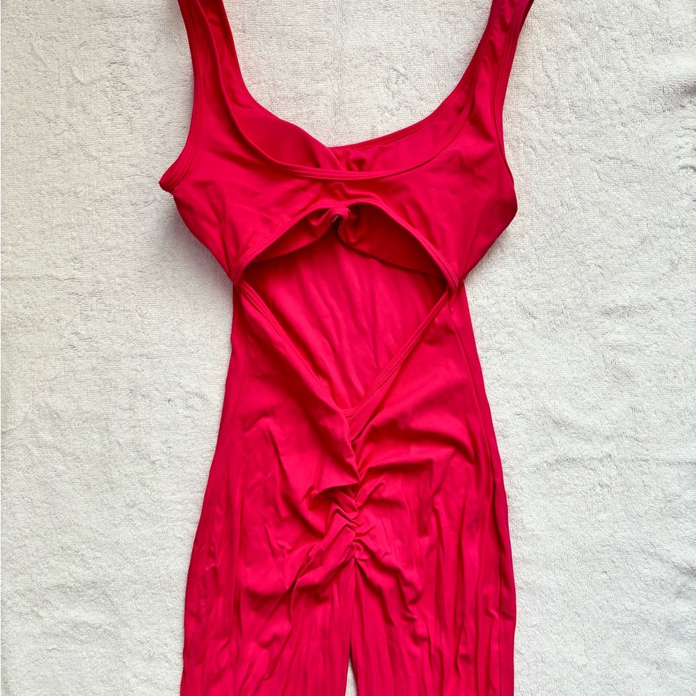 Hot Pink Flare Jumpsuit NEVER WORN Small Flare Jumpsuit Open Back